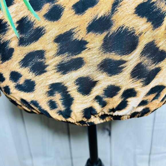 Simon Chang Floral Animal Print Over Mesh Hooded Jacket Size S Full Zip - Picture 10 of 10